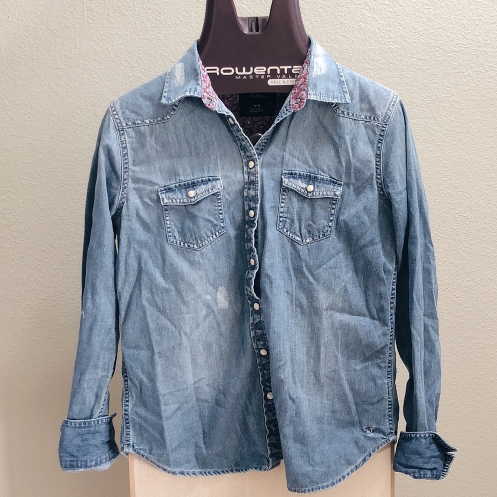 denim button down shirt